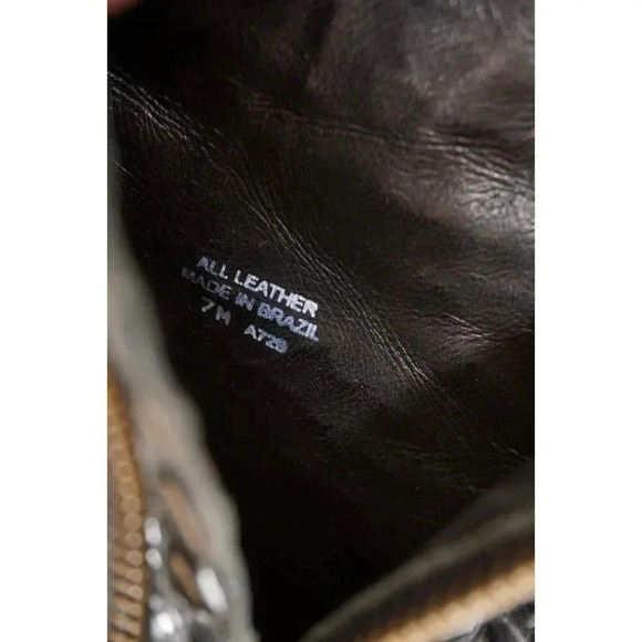 Women’s Tory Burch Leigh Croc Embossed Ankle Boots Size 7M Patent Leather *AS IS - Picture 11 of 11